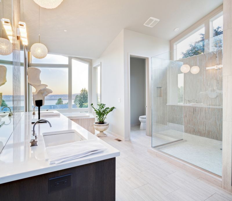 Open Shower with Floor-to-Ceiling Glass
